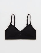 Superchill Cotton Rib Padded Bralette - True Black