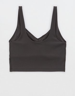 OFFLINE By Aerie Real Me Low Key Longline Sports Bra - Smoked Gray