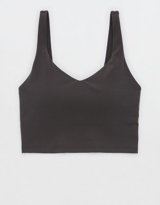 OFFLINE By Aerie Real Me Low Key Longline Sports Bra - Smoked Gray