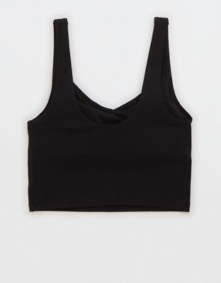 OFFLINE By Aerie Real Me Low Key Longline Sports Bra - True Black