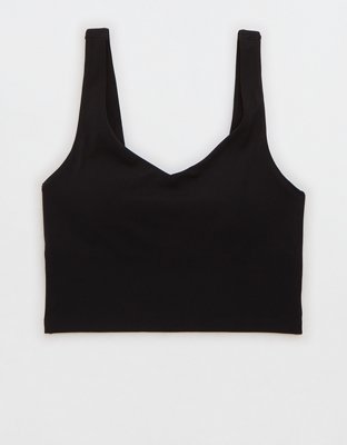 OFFLINE By Aerie Real Me Low Key Longline Sports Bra - True Black