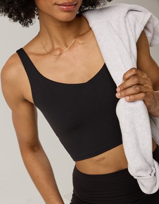OFFLINE By Aerie Real Me Low Key Longline Sports Bra - True Black