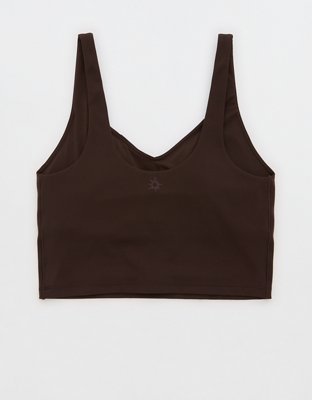 OFFLINE By Aerie Real Me Low Key Longline Sports Bra - Deep Earth