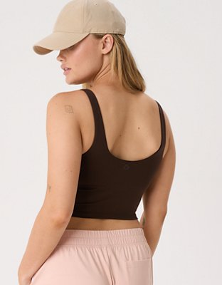 OFFLINE By Aerie Real Me Low Key Longline Sports Bra - Deep Earth