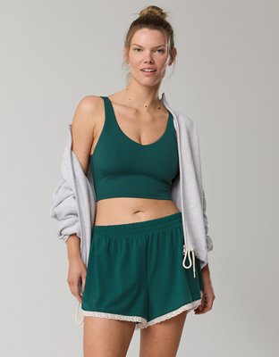 OFFLINE By Aerie Real Me Low Key Longline Sports Bra - Jade