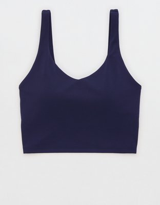 OFFLINE By Aerie Real Me Low Key Longline Sports Bra - Navy