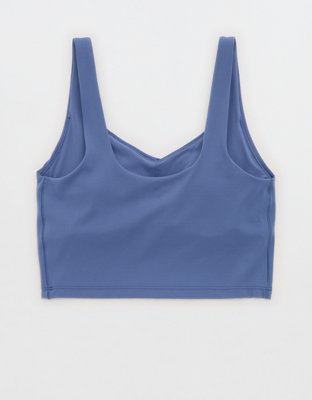 OFFLINE By Aerie Real Me Low Key Longline Sports Bra - Marbled Blue