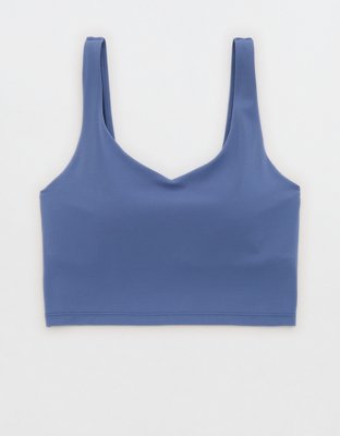OFFLINE By Aerie Real Me Low Key Longline Sports Bra - Marbled Blue