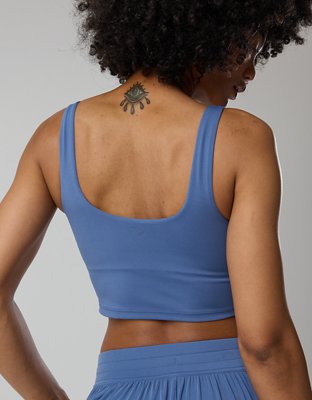 OFFLINE By Aerie Real Me Low Key Longline Sports Bra - Marbled Blue