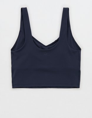 OFFLINE By Aerie Real Me Low Key Longline Sports Bra - Steel Blue