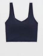 OFFLINE By Aerie Real Me Low Key Longline Sports Bra - Steel Blue