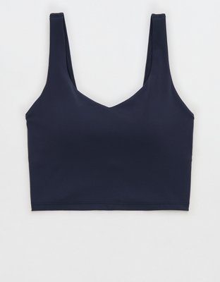 OFFLINE By Aerie Real Me Low Key Longline Sports Bra - Steel Blue