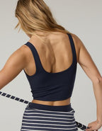 OFFLINE By Aerie Real Me Low Key Longline Sports Bra - Steel Blue
