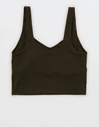 OFFLINE By Aerie Real Me Low Key Longline Sports Bra - Olive Petal