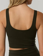 OFFLINE By Aerie Real Me Low Key Longline Sports Bra - Olive Petal