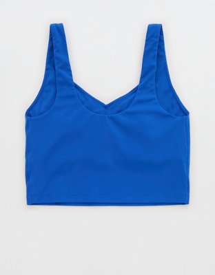 OFFLINE By Aerie Real Me Low Key Longline Sports Bra - Cobalt Jewel