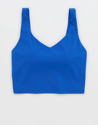 OFFLINE By Aerie Real Me Low Key Longline Sports Bra - Cobalt Jewel