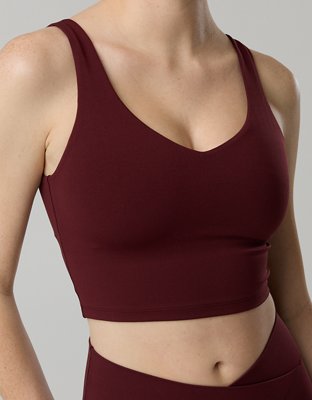 OFFLINE By Aerie Real Me Low Key Longline Sports Bra - Royal Berry