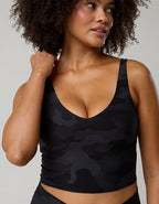 OFFLINE By Aerie Real Me Low Key Longline Sports Bra - Black Charcoal