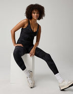 OFFLINE By Aerie Real Me Low Key Longline Sports Bra - Black Charcoal