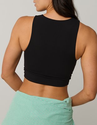 OFFLINE By Aerie Real Me XTRA High Neck Longline Sports Bra - Black