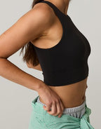 OFFLINE By Aerie Real Me XTRA High Neck Longline Sports Bra - Black