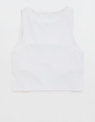 OFFLINE By Aerie Real Me XTRA High Neck Longline Sports Bra - White