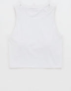 OFFLINE By Aerie Real Me XTRA High Neck Longline Sports Bra - White