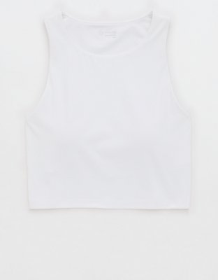 OFFLINE By Aerie Real Me XTRA High Neck Longline Sports Bra - White