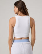 OFFLINE By Aerie Real Me XTRA High Neck Longline Sports Bra - White