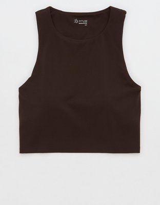 OFFLINE By Aerie Real Me XTRA High Neck Longline Sports Bra - Deep Earth