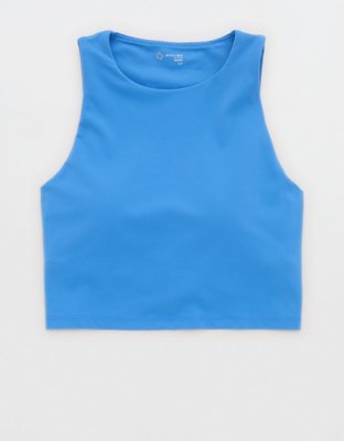 OFFLINE By Aerie Real Me XTRA High Neck Longline Sports Bra - Rome Blue