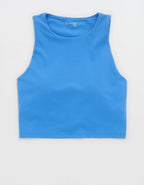 OFFLINE By Aerie Real Me XTRA High Neck Longline Sports Bra - Rome Blue