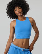 OFFLINE By Aerie Real Me XTRA High Neck Longline Sports Bra - Rome Blue