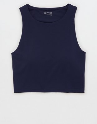 OFFLINE By Aerie Real Me XTRA High Neck Longline Sports Bra - Royal Navy