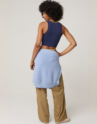 OFFLINE By Aerie Real Me XTRA High Neck Longline Sports Bra - Royal Navy