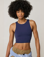 OFFLINE By Aerie Real Me XTRA High Neck Longline Sports Bra - Royal Navy