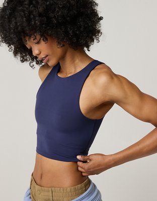 OFFLINE By Aerie Real Me XTRA High Neck Longline Sports Bra - Royal Navy