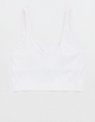 OFFLINE By Aerie Real Me Low Key Longline Sports Bra - White