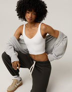 OFFLINE By Aerie Real Me Low Key Longline Sports Bra - White