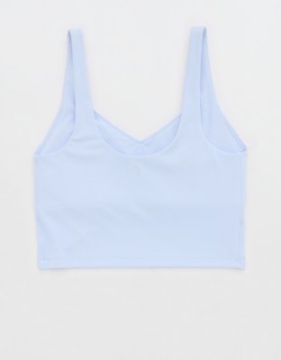OFFLINE By Aerie Real Me Low Key Longline Sports Bra - Eyelet Blue