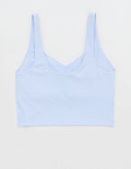 OFFLINE By Aerie Real Me Low Key Longline Sports Bra - Eyelet Blue