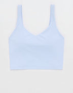 OFFLINE By Aerie Real Me Low Key Longline Sports Bra - Eyelet Blue