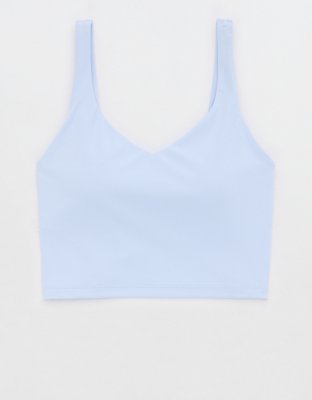 OFFLINE By Aerie Real Me Low Key Longline Sports Bra - Eyelet Blue