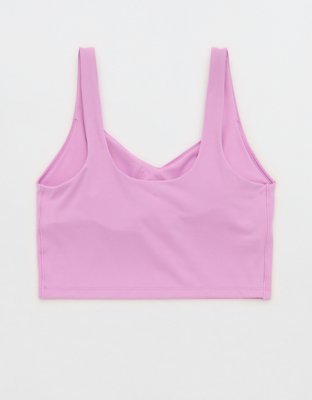 OFFLINE By Aerie Real Me Low Key Longline Sports Bra - Planet Pink