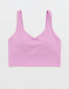 OFFLINE By Aerie Real Me Low Key Longline Sports Bra - Planet Pink
