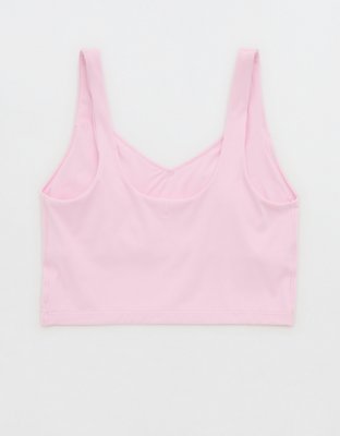 OFFLINE By Aerie Real Me Low Key Longline Sports Bra - Parfait Pink