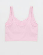 OFFLINE By Aerie Real Me Low Key Longline Sports Bra - Parfait Pink