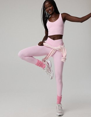 OFFLINE By Aerie Real Me Low Key Longline Sports Bra - Parfait Pink