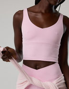 OFFLINE By Aerie Real Me Low Key Longline Sports Bra - Parfait Pink